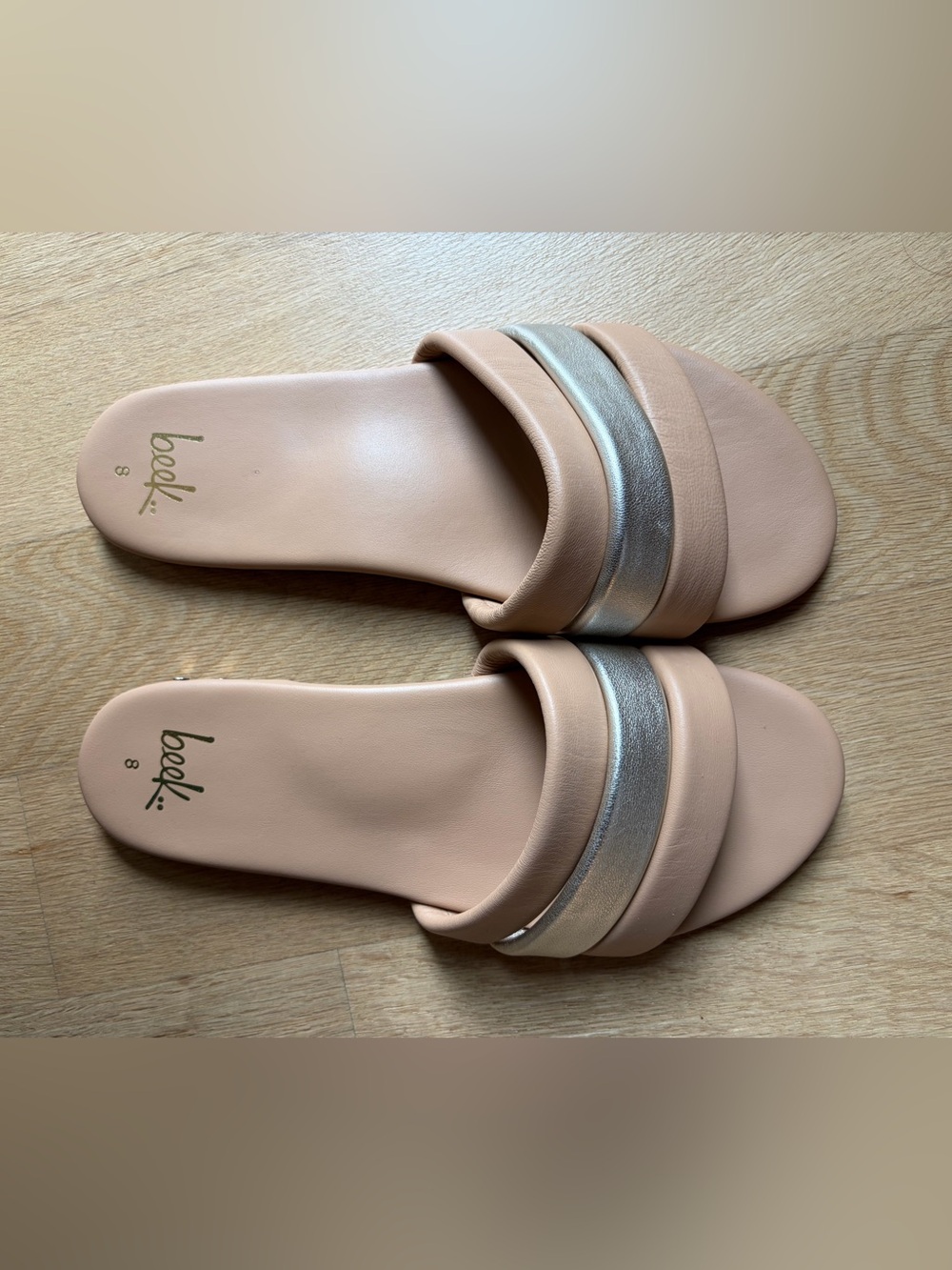NIB Beek Calibird Platinum/Beach sandal flat - size 8 - Picture 11 of 13
